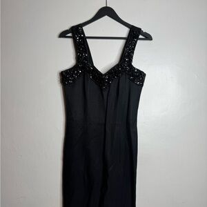 Vintage Barbara Taylor Elegant Beaded little black Dress